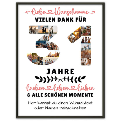 Personalisiertes Poster 31 Geburtstag Für Sohn Tochter Schwester Bruder Neffe & Nichte