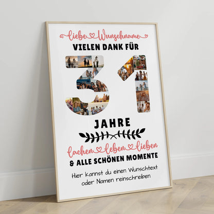 Personalisiertes Poster 31 Geburtstag Für Sohn Tochter Schwester Bruder Neffe & Nichte