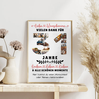 Personalisiertes Poster 31 Geburtstag Für Sohn Tochter Schwester Bruder Neffe & Nichte