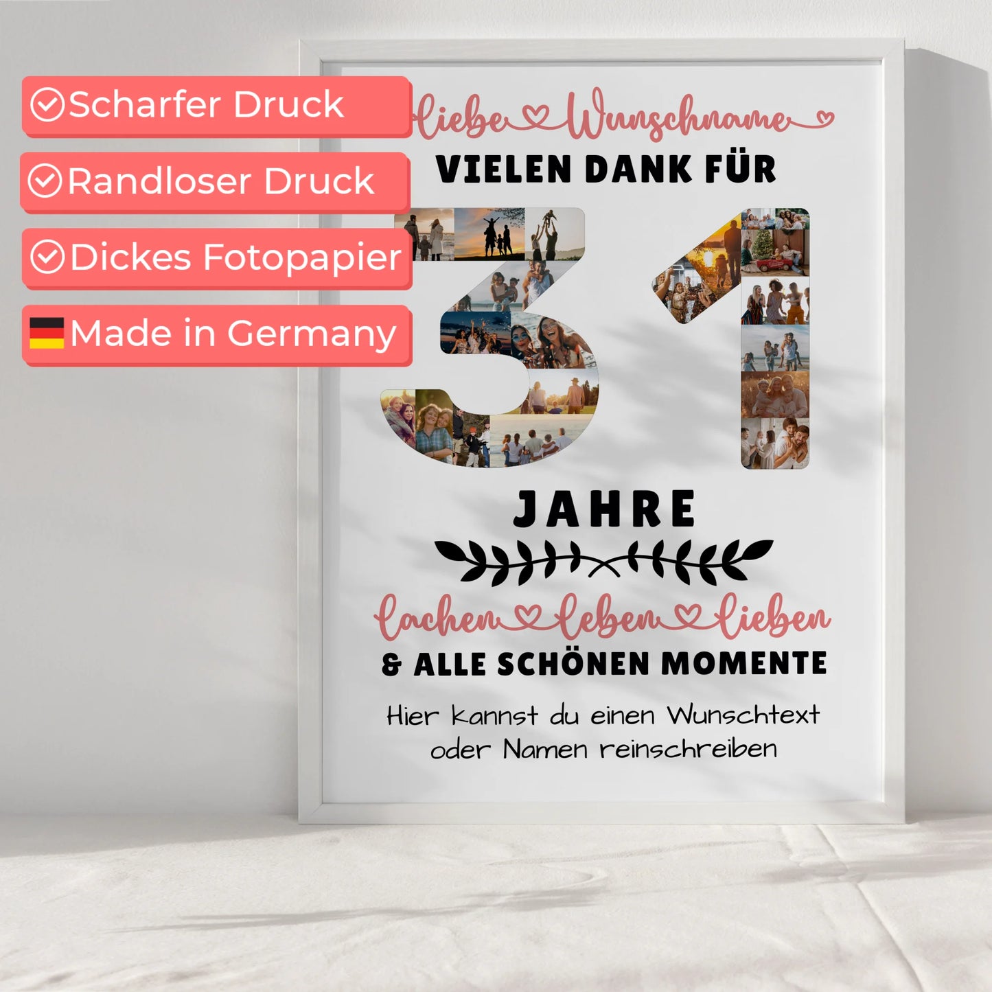 Personalisiertes Poster 31 Geburtstag Für Sohn Tochter Schwester Bruder Neffe & Nichte