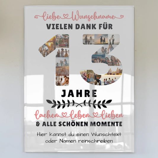 Acrylglasbild Personalisiert 13 Geburtstag Für Sohn Tochter Schwester Bruder Neffe & Nichte
