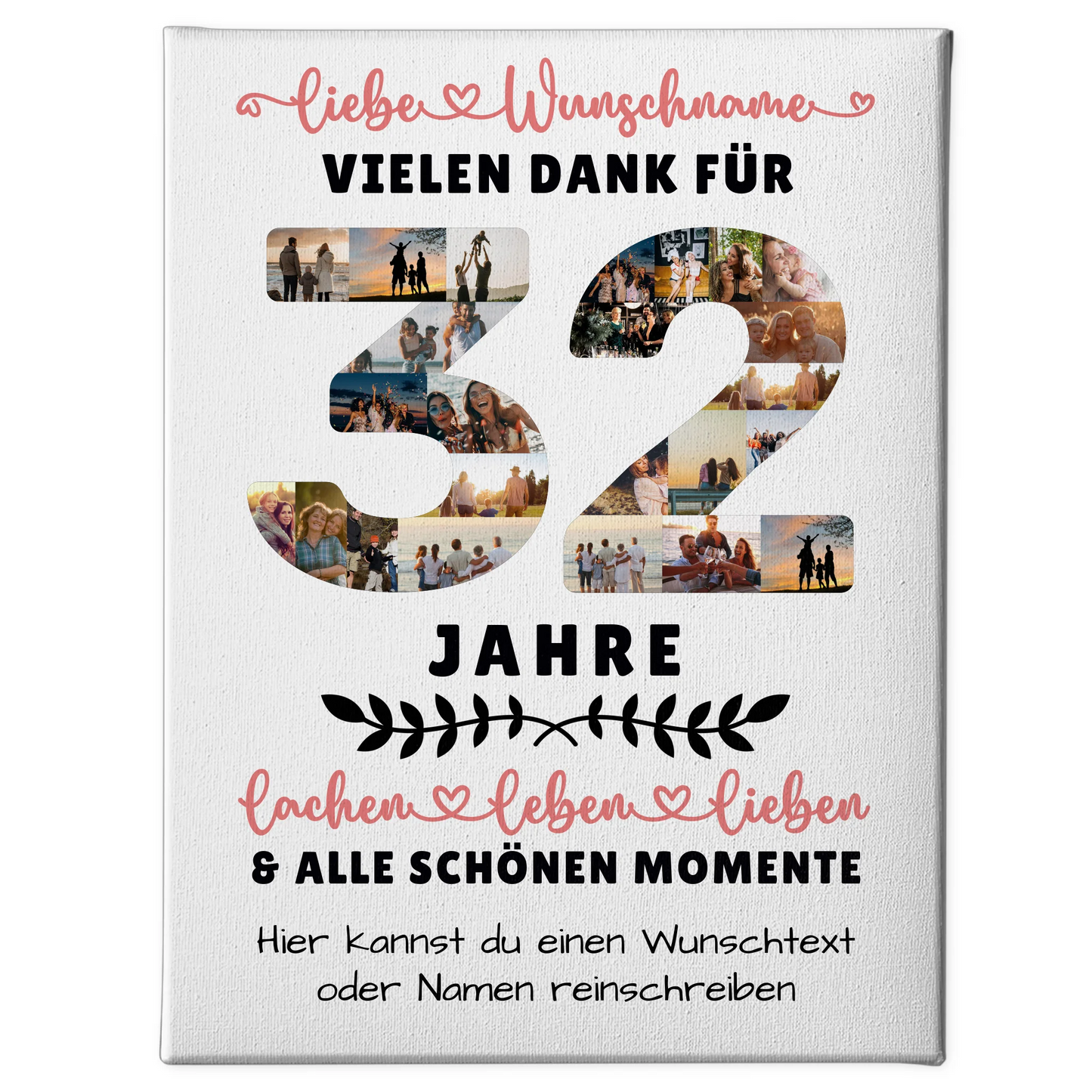 Personalisierte Leinwand 32 Geburtstag Für Sohn Tochter Schwester Bruder Nichte & Neffe 1