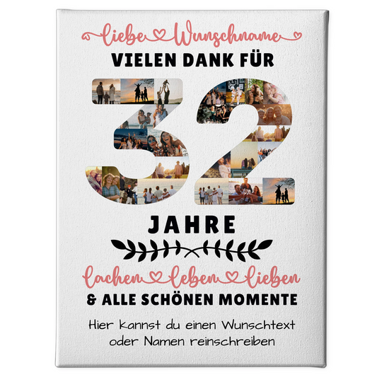Personalisierte Leinwand 32 Geburtstag Für Sohn Tochter Schwester Bruder Nichte & Neffe 1