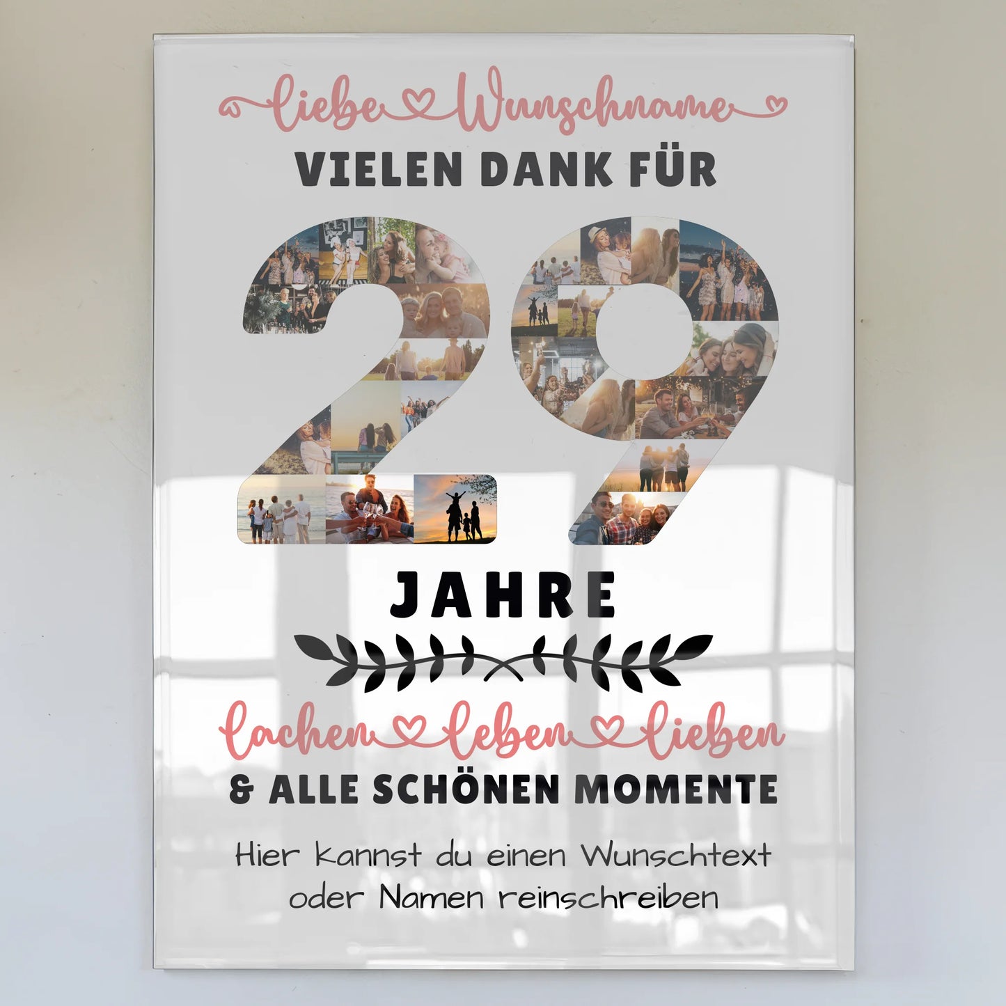 Personalisiertes Acrylglasbild 29 Geburtstag Für Sohn Tochter Bruder Neffe Nicht & Schwester