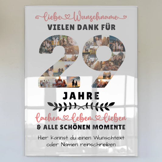 Personalisiertes Acrylglasbild 29 Geburtstag Für Sohn Tochter Bruder Neffe Nicht & Schwester
