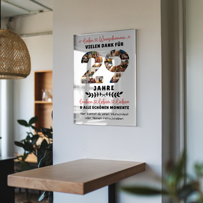 Personalisiertes Acrylglasbild 29 Geburtstag Für Sohn Tochter Bruder Neffe Nicht & Schwester