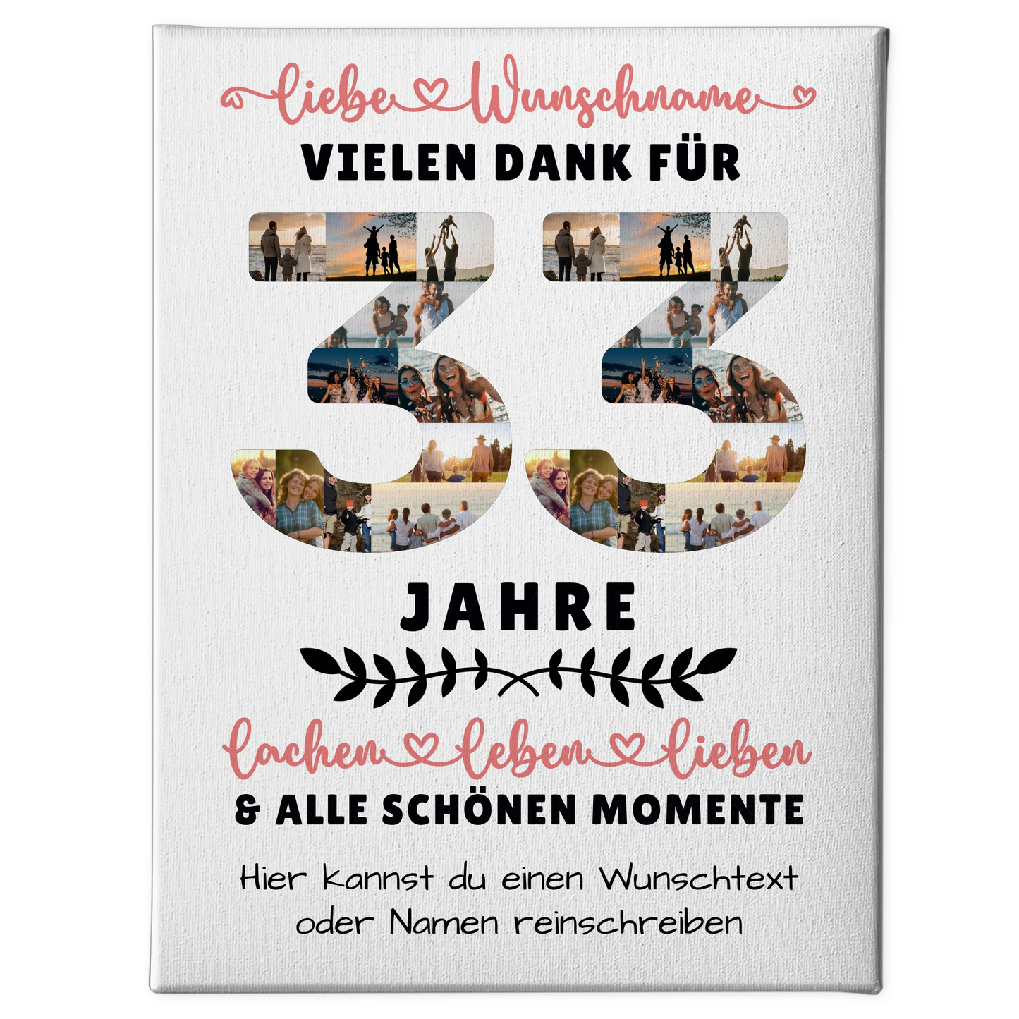 Personalisierte Leinwand 33 Geburtstag Für Sohn Tochter Bruder Schwester Nichte & Neffe 1