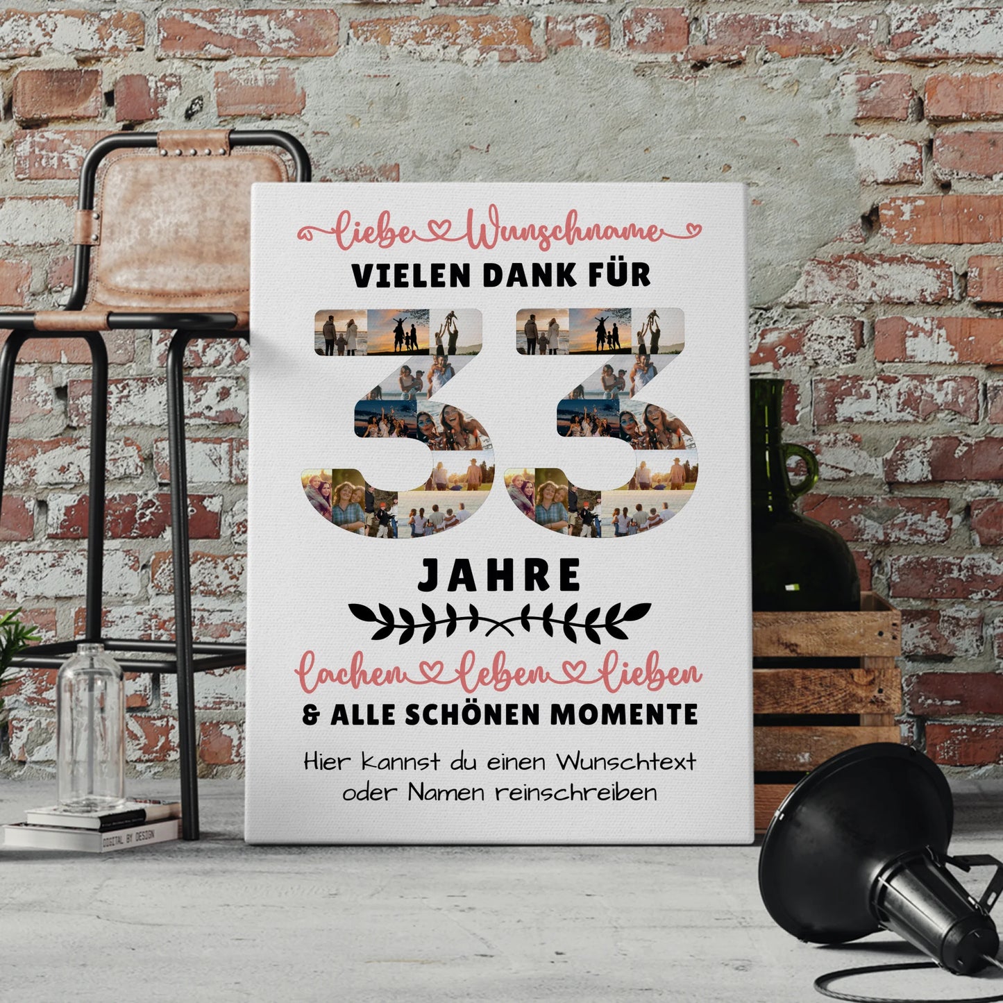 Personalisierte Leinwand 33 Geburtstag Für Sohn Tochter Bruder Schwester Nichte & Neffe 4