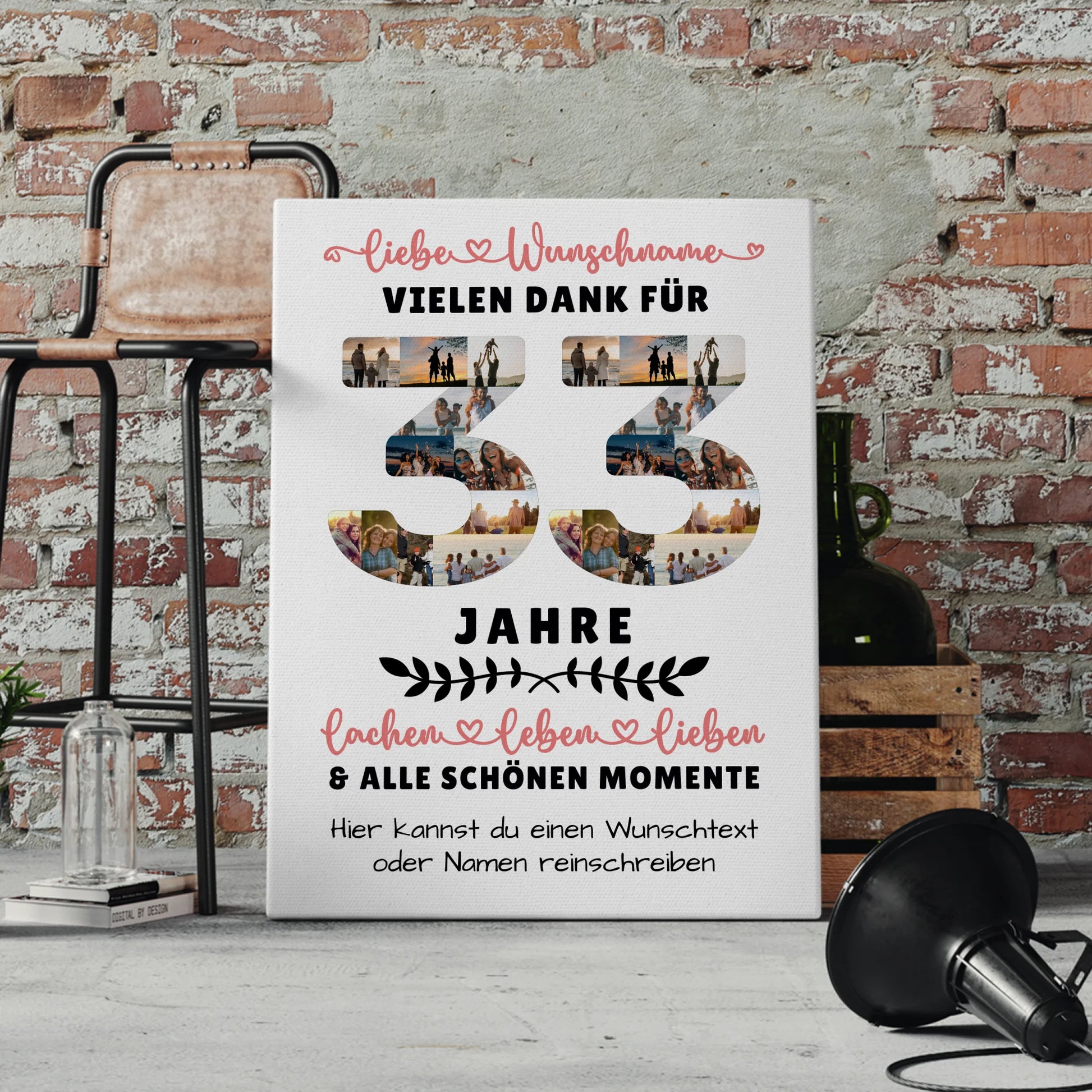 Personalisierte Leinwand 33 Geburtstag Für Sohn Tochter Bruder Schwester Nichte & Neffe 4