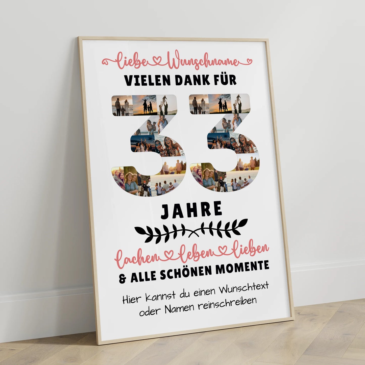 Personalisiertes Poster 33 Geburtstag Für Sohn Tochter Bruder Schwester Nichte & Neffe