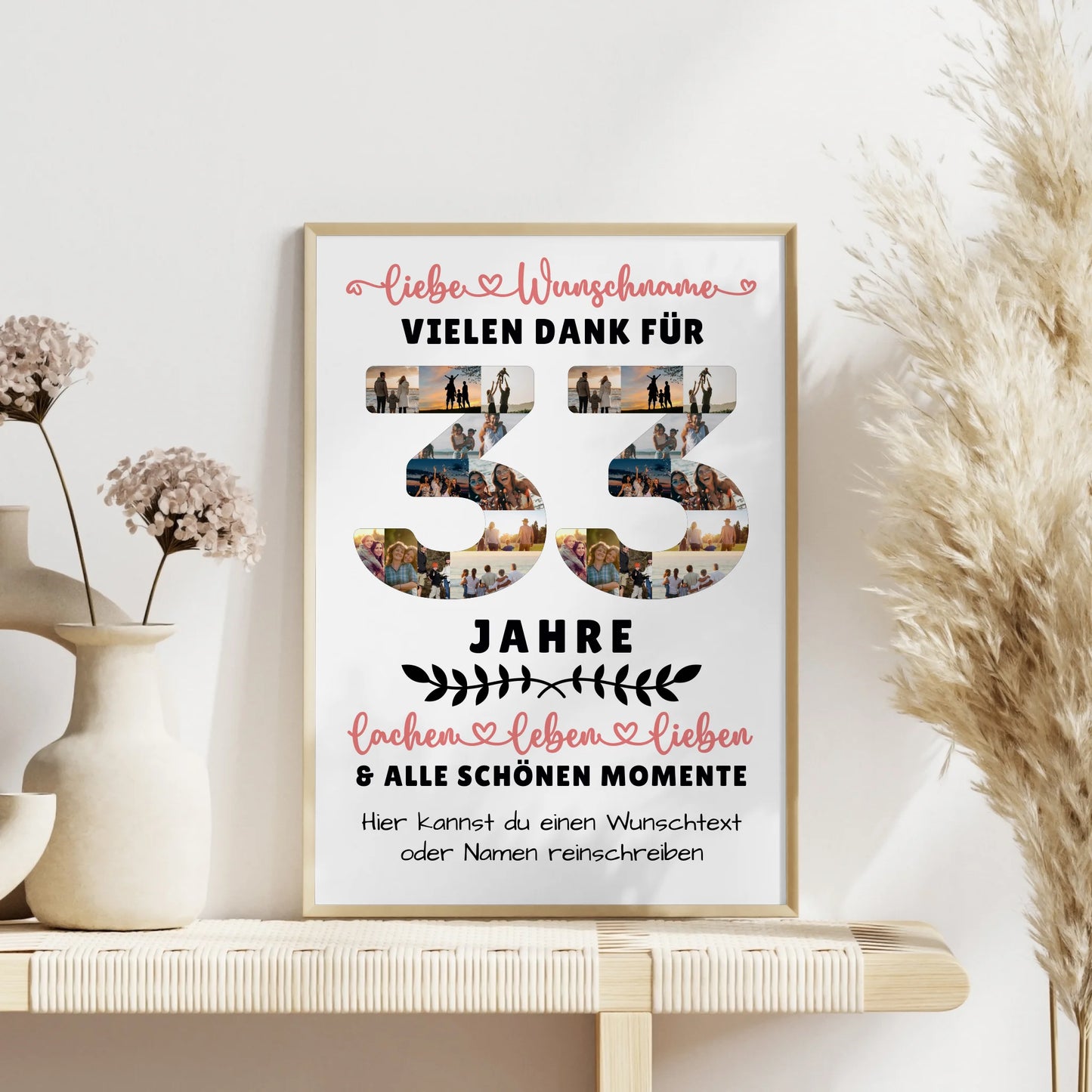 Personalisiertes Poster 33 Geburtstag Für Sohn Tochter Bruder Schwester Nichte & Neffe