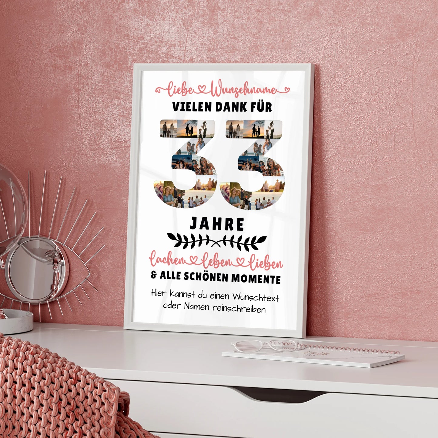 Personalisiertes Poster 33 Geburtstag Für Sohn Tochter Bruder Schwester Nichte & Neffe