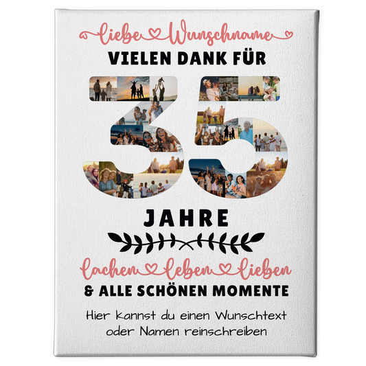 Personalisierte Leinwand 35 Geburtstag Für Sohn Tochter Bruder Neffe Nicht & Schwester 1