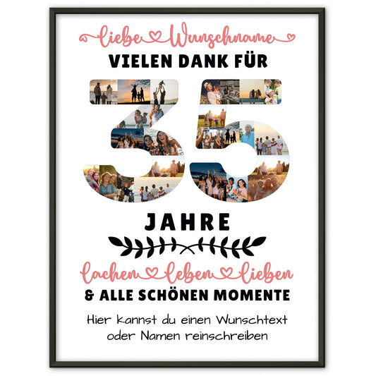 Personalisiertes Poster 35 Geburtstag Für Sohn Tochter Bruder Neffe Nicht & Schwester