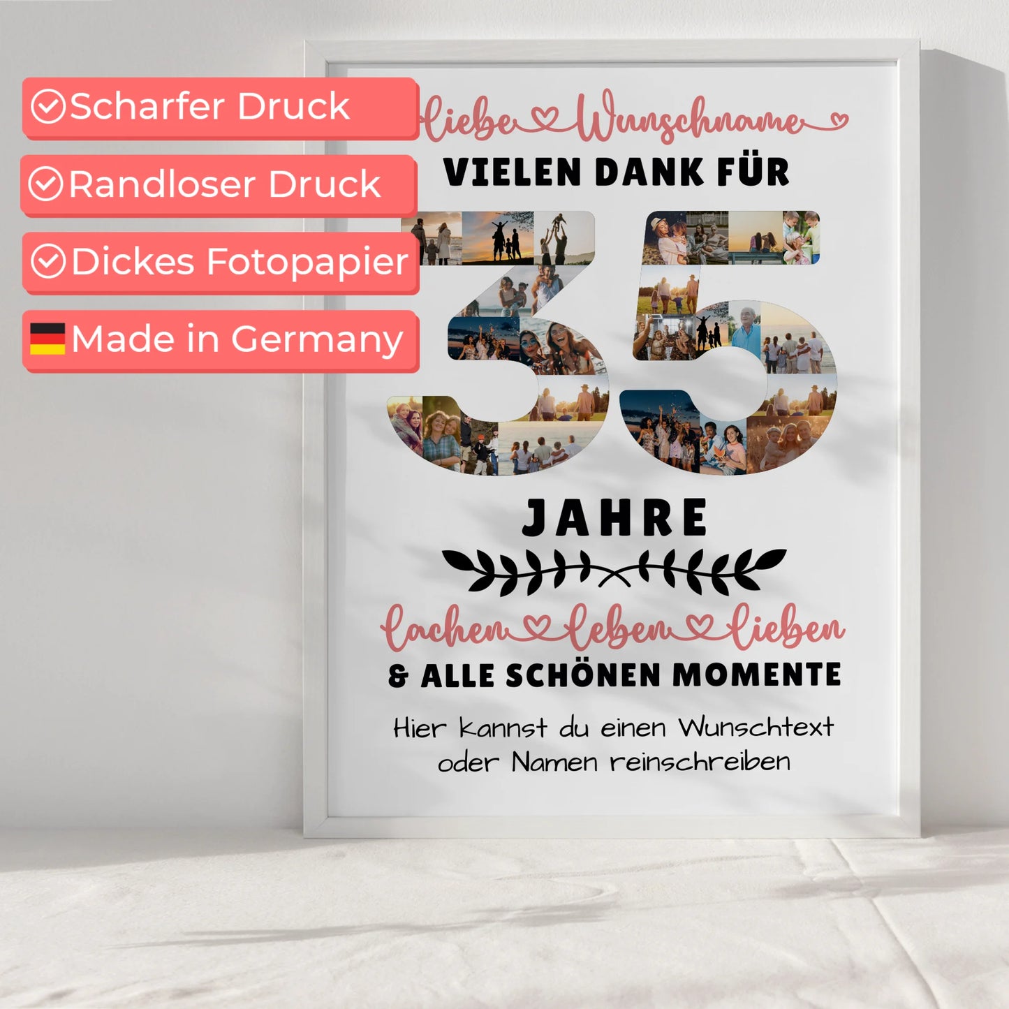 Personalisiertes Poster 35 Geburtstag Für Sohn Tochter Bruder Neffe Nicht & Schwester