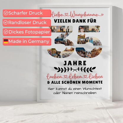 Personalisiertes Poster 35 Geburtstag Für Sohn Tochter Bruder Neffe Nicht & Schwester
