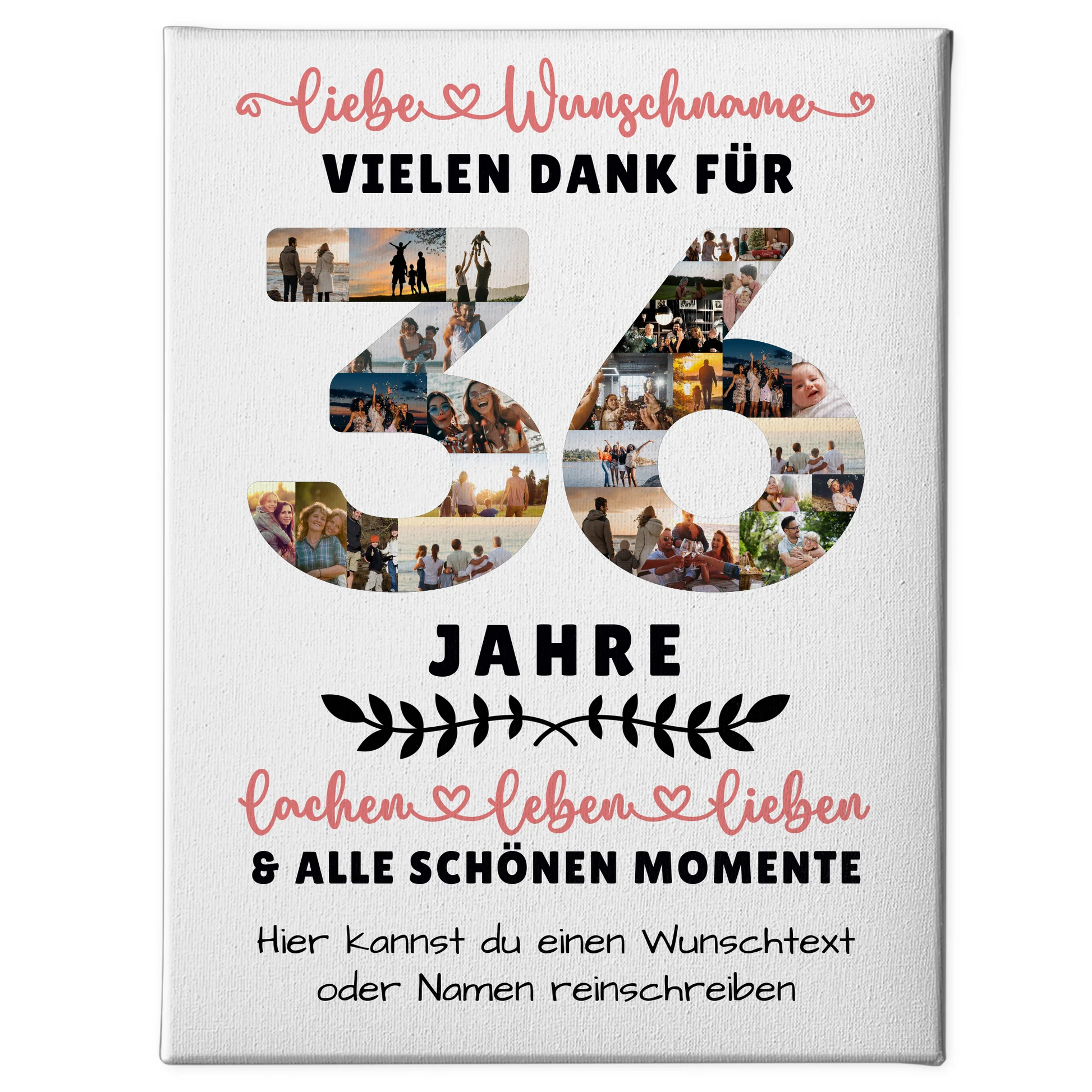 Personalisierte Leinwand 36 Geburtstag Für Tochter Sohn Bruder Neffe Nicht & Schwester 1
