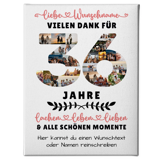 Personalisierte Leinwand 36 Geburtstag Für Tochter Sohn Bruder Neffe Nicht & Schwester 1