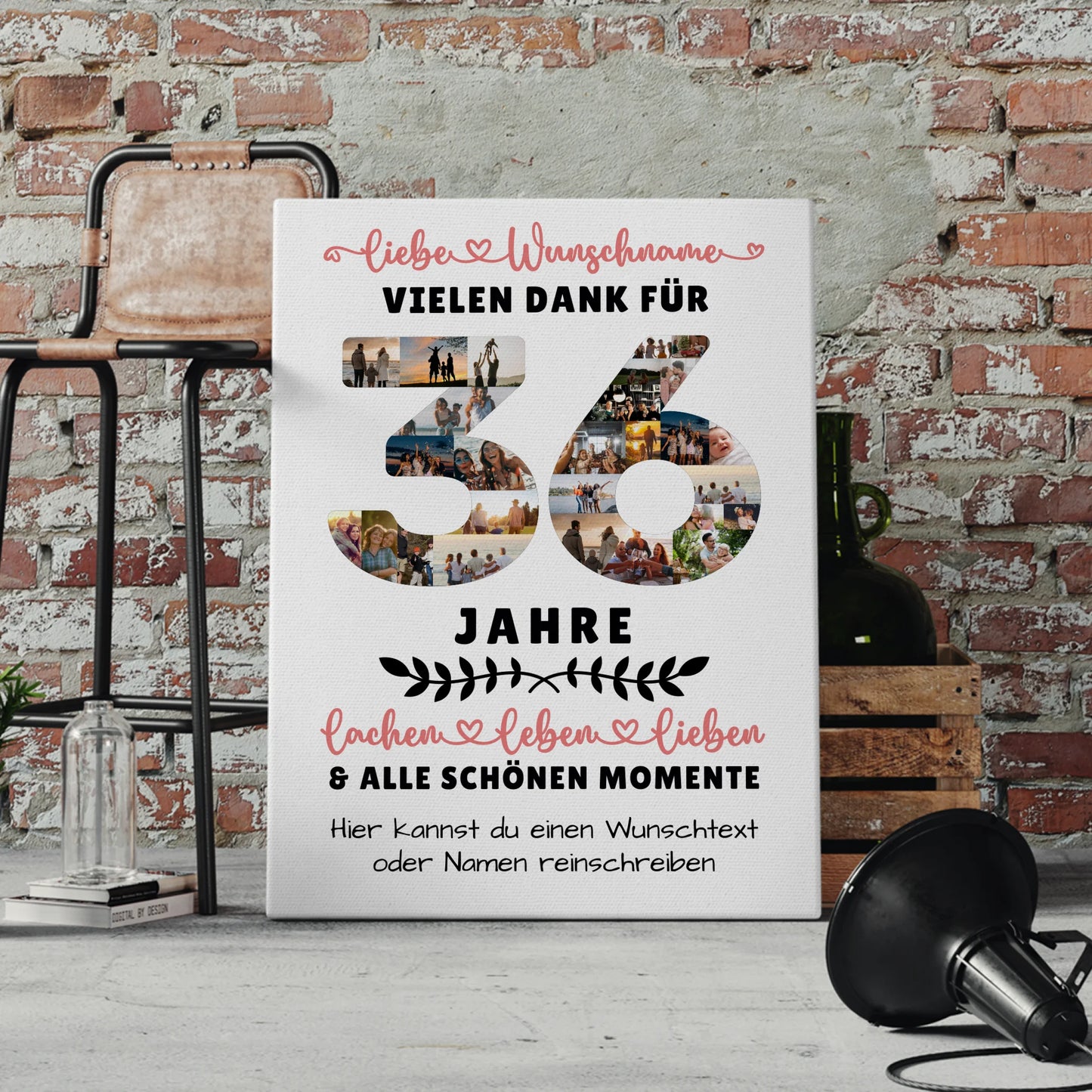 Personalisierte Leinwand 36 Geburtstag Für Tochter Sohn Bruder Neffe Nicht & Schwester 4