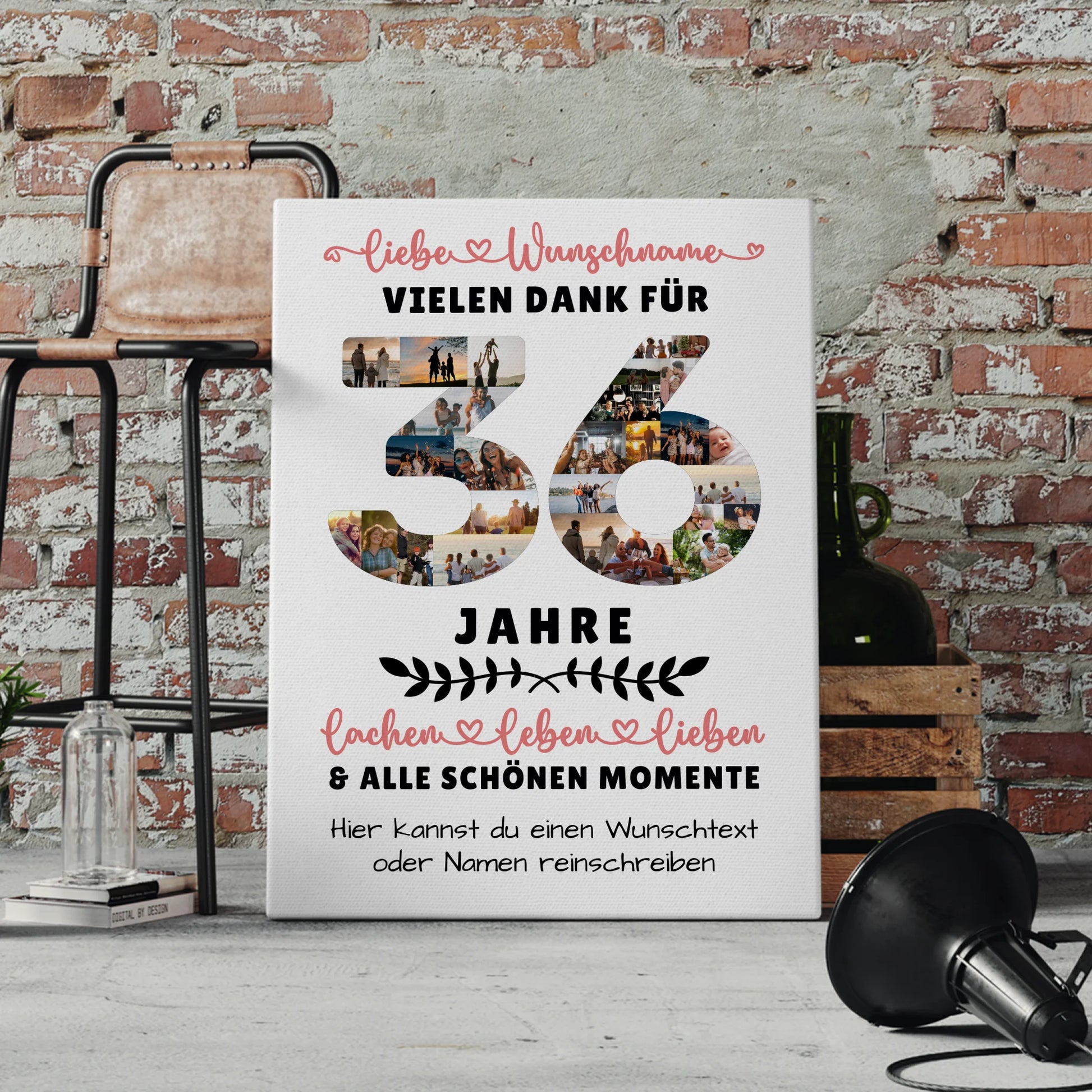 Personalisierte Leinwand 36 Geburtstag Für Tochter Sohn Bruder Neffe Nicht & Schwester 4