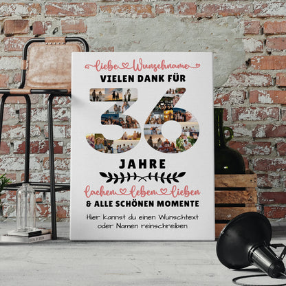 Personalisierte Leinwand 36 Geburtstag Für Tochter Sohn Bruder Neffe Nicht & Schwester 4