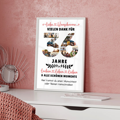 Personalisiertes Poster 36 Geburtstag Für Tochter Sohn Bruder Neffe Nicht & Schwester