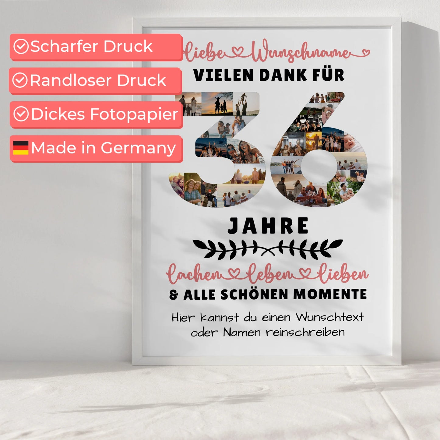 Personalisiertes Poster 36 Geburtstag Für Tochter Sohn Bruder Neffe Nicht & Schwester