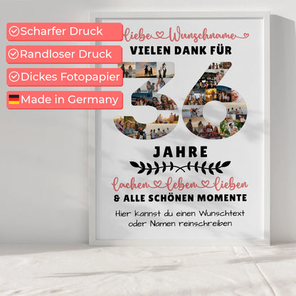 Personalisiertes Poster 36 Geburtstag Für Tochter Sohn Bruder Neffe Nicht & Schwester