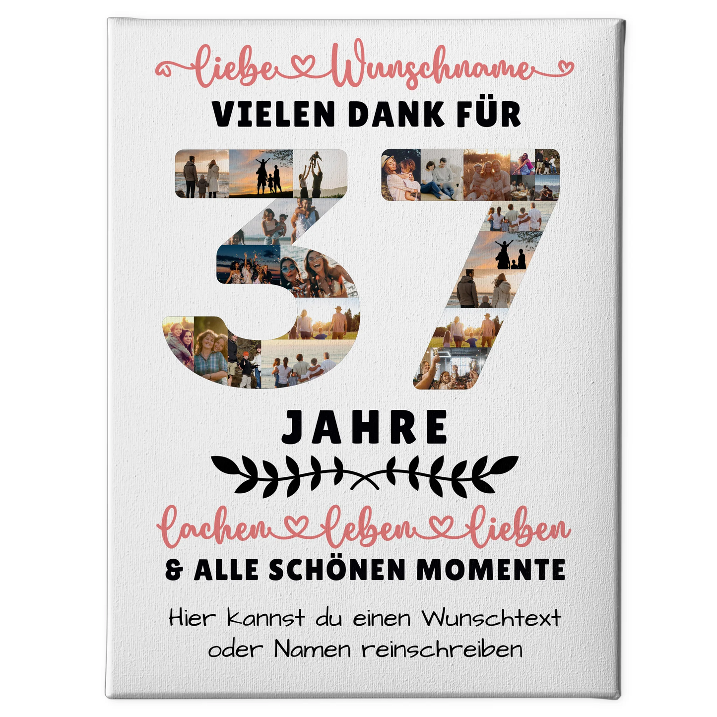 Personalisierte Leinwand 37 Geburtstag Für Sohn Tochter Schwester Bruder Neffe & Nichte 1