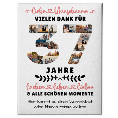 Personalisierte Leinwand 37 Geburtstag Für Sohn Tochter Schwester Bruder Neffe & Nichte 1