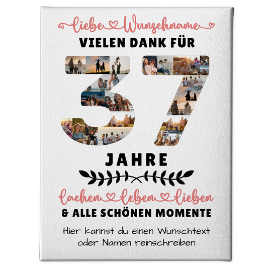 Personalisierte Leinwand 37 Geburtstag Für Sohn Tochter Schwester Bruder Neffe & Nichte 1