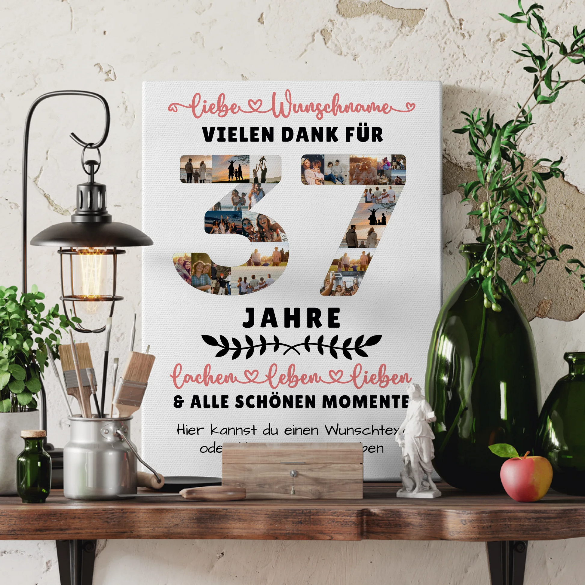 Personalisierte Leinwand 37 Geburtstag Für Sohn Tochter Schwester Bruder Neffe & Nichte 3