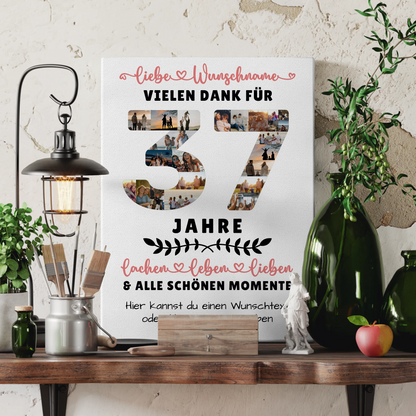 Personalisierte Leinwand 37 Geburtstag Für Sohn Tochter Schwester Bruder Neffe & Nichte 3