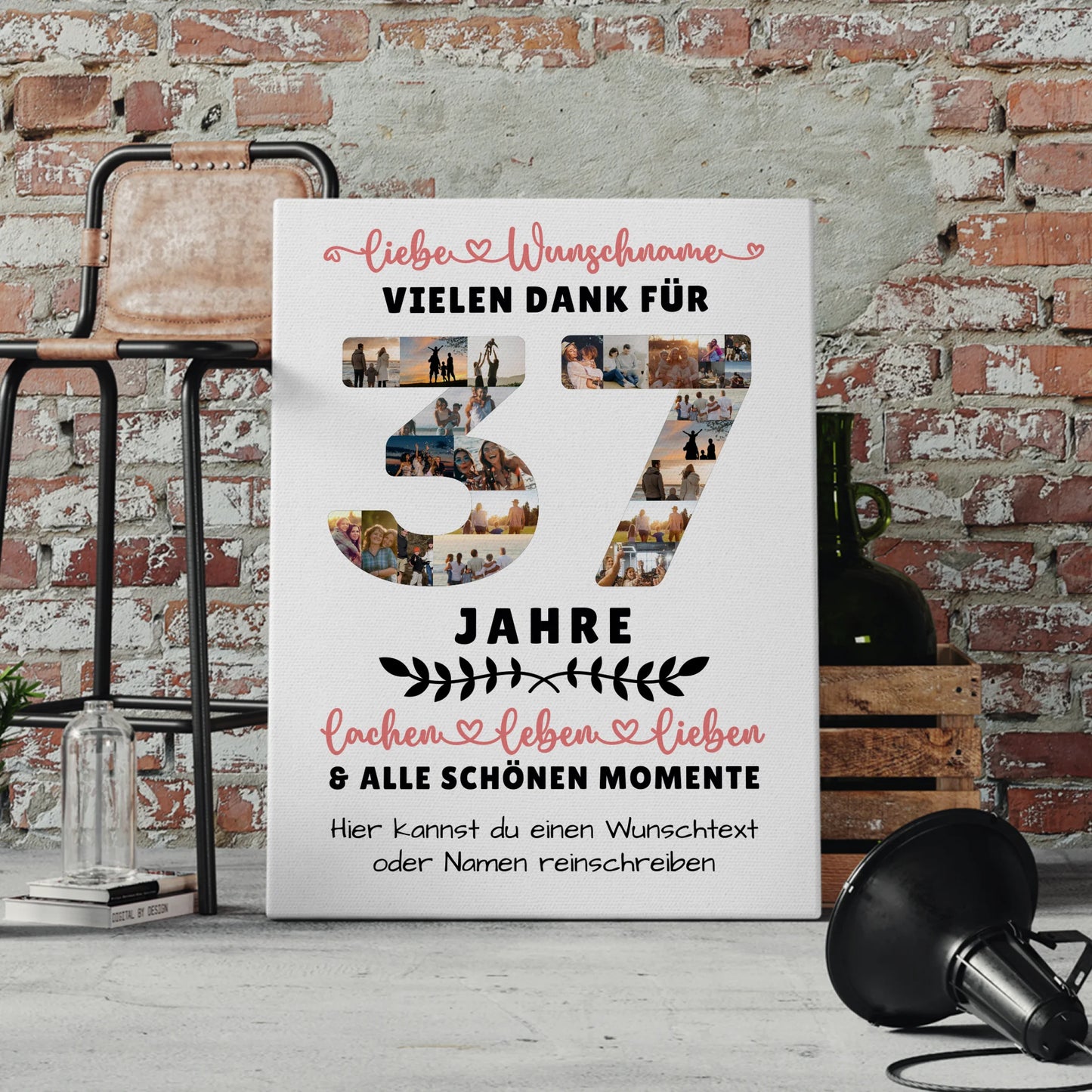 Personalisierte Leinwand 37 Geburtstag Für Sohn Tochter Schwester Bruder Neffe & Nichte 4