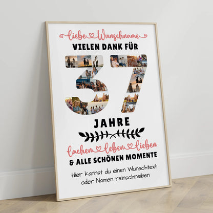 Personalisiertes Poster 37 Geburtstag Für Sohn Tochter Schwester Bruder Neffe & Nichte