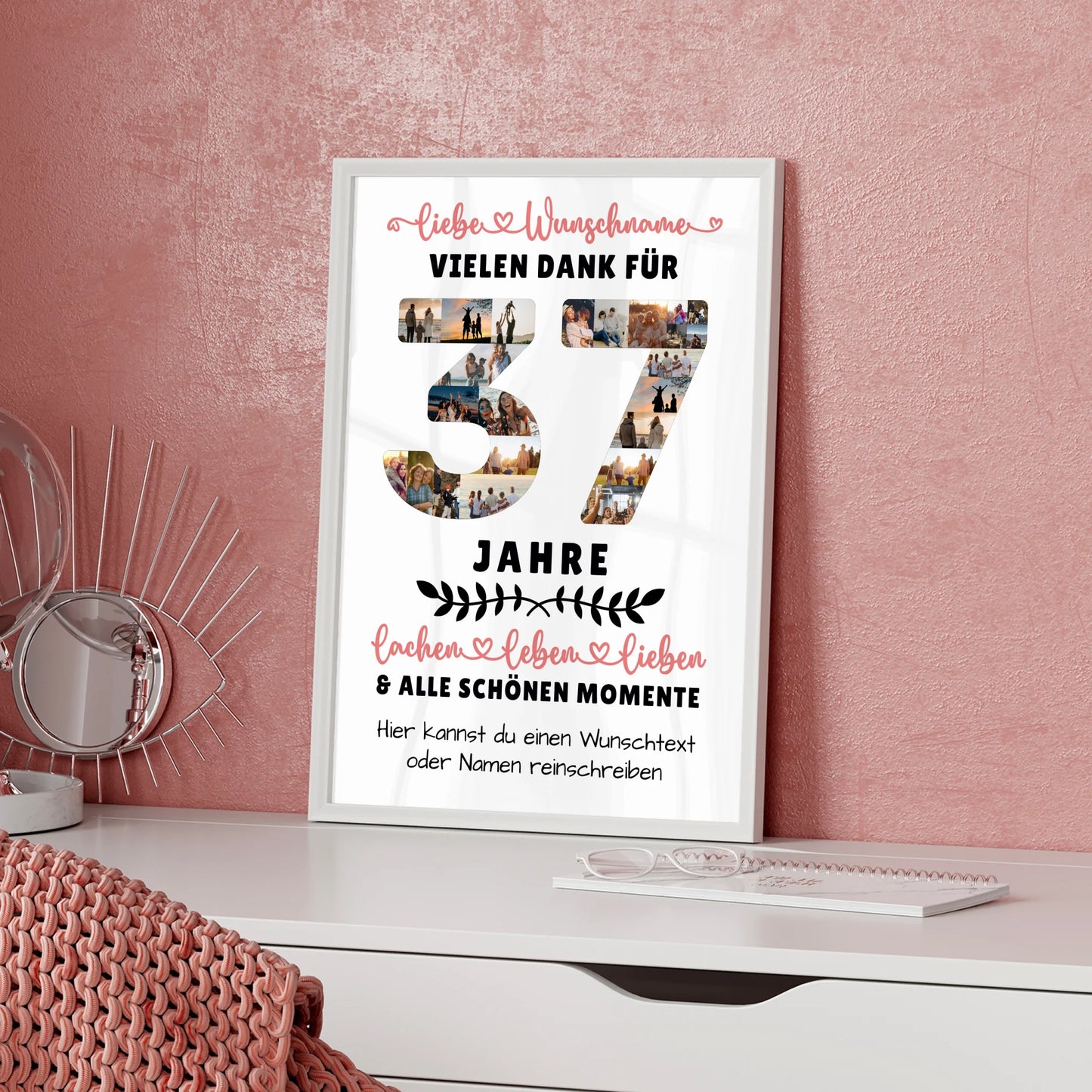 Personalisiertes Poster 37 Geburtstag Für Sohn Tochter Schwester Bruder Neffe & Nichte