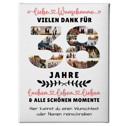 Personalisierte Leinwand 38 Geburtstag Für Mama Papa Schwester & Bruder 1