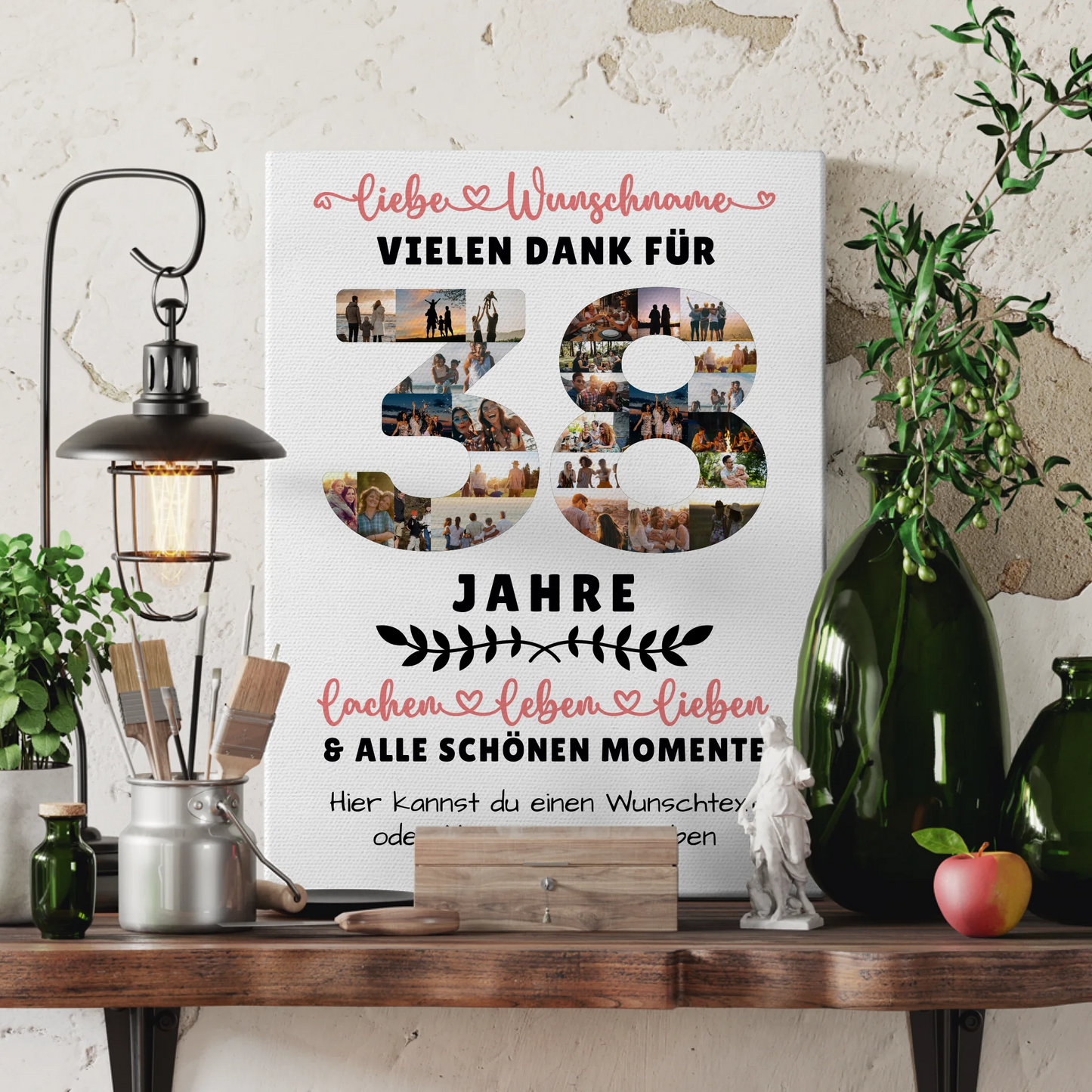 Personalisierte Leinwand 38 Geburtstag Für Mama Papa Schwester & Bruder 3