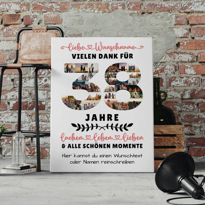 Personalisierte Leinwand 38 Geburtstag Für Mama Papa Schwester & Bruder 4