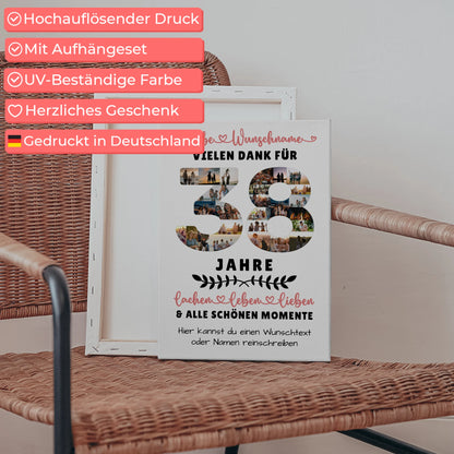 Personalisierte Leinwand 38 Geburtstag Für Mama Papa Schwester & Bruder 5