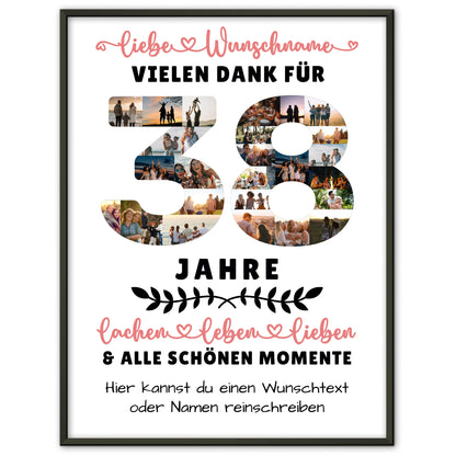 Personalisiertes Poster 38 Geburtstag Für Mama Papa Schwester & Bruder