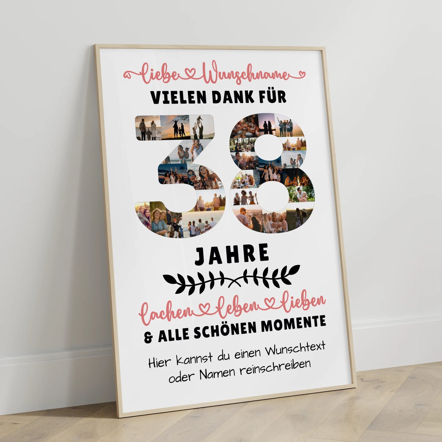 Personalisiertes Poster 38 Geburtstag Für Mama Papa Schwester & Bruder