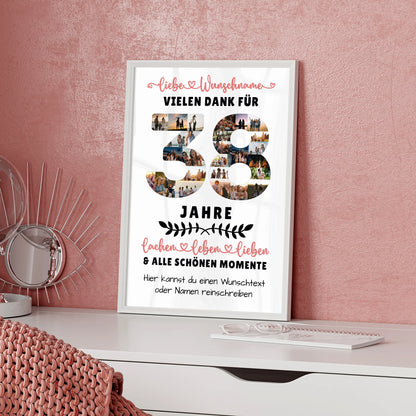 Personalisiertes Poster 38 Geburtstag Für Mama Papa Schwester & Bruder