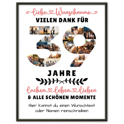 Personalisiertes Poster 39 Geburtstag Für Papa Mama Schwester & Bruder