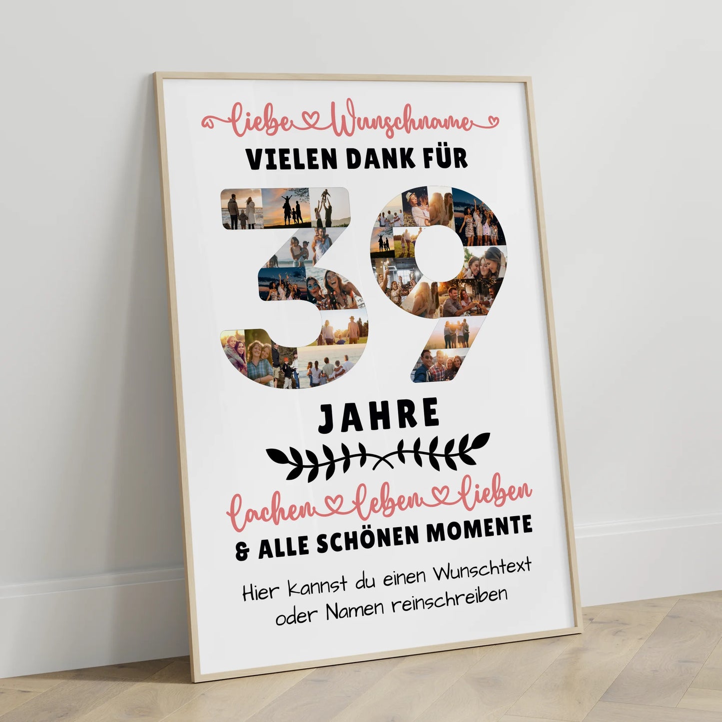 Personalisiertes Poster 39 Geburtstag Für Papa Mama Schwester & Bruder