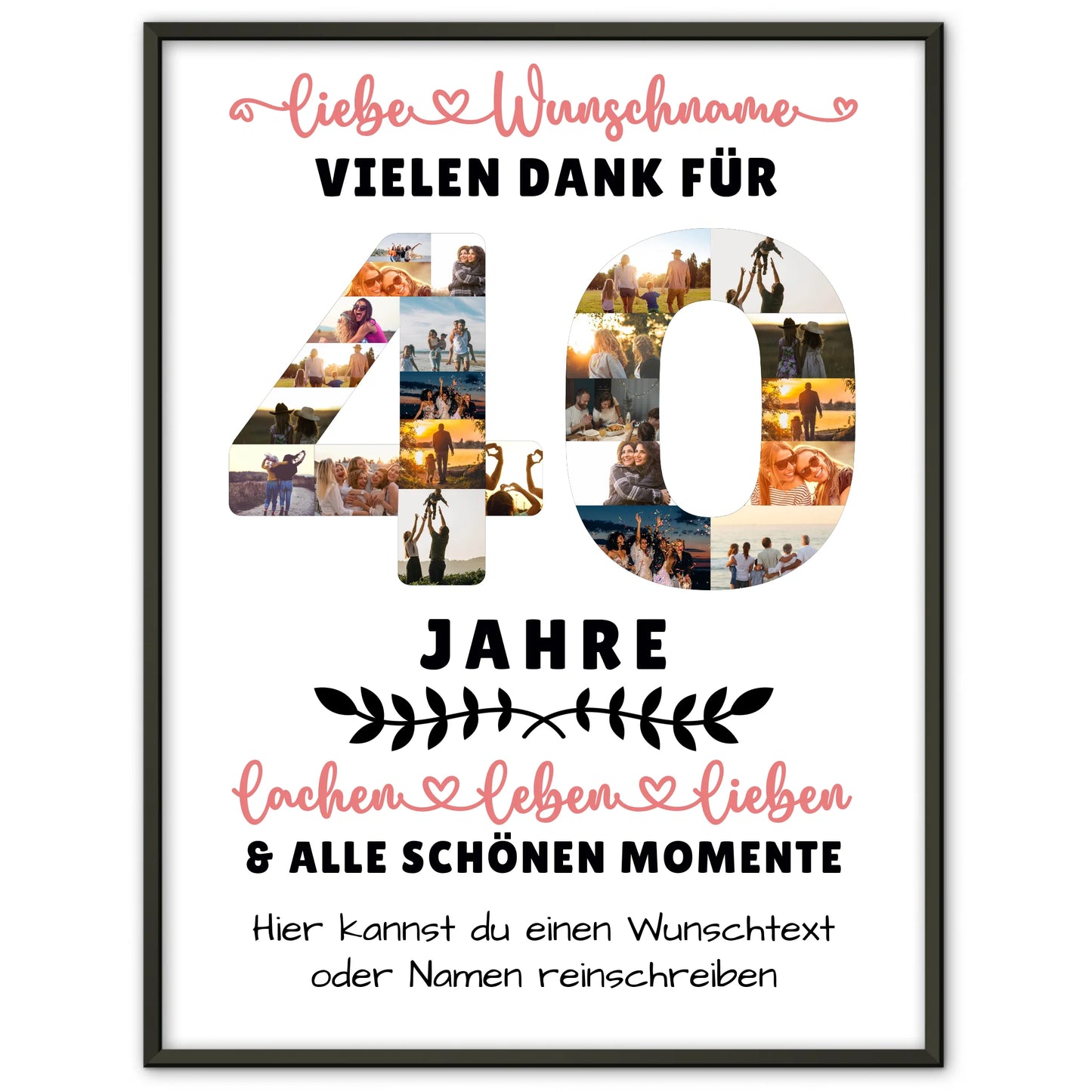 Personalisiertes Poster 40 Geburtstag Für Papa Mama Bruder & Schwester