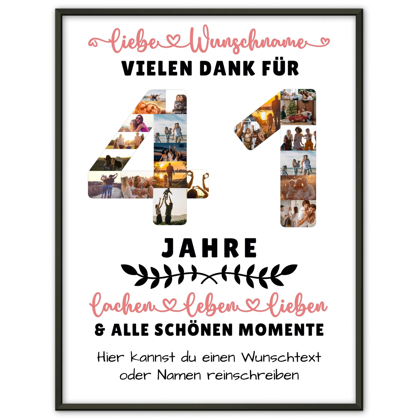 Personalisiertes Poster 41 Geburtstag Für Bruder Schwester Papa & Mama