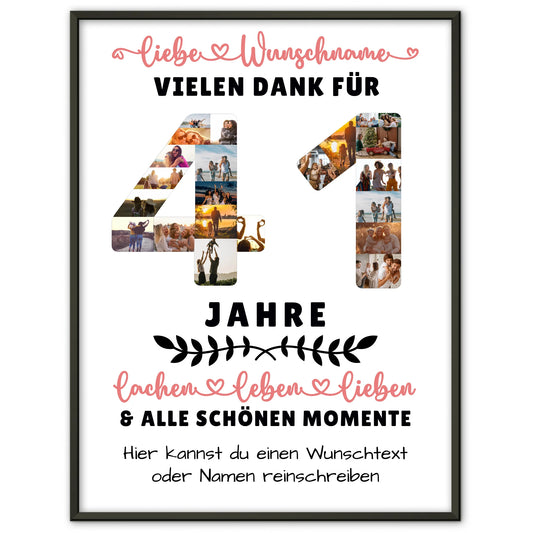 Personalisiertes Poster 41 Geburtstag Für Bruder Schwester Papa & Mama