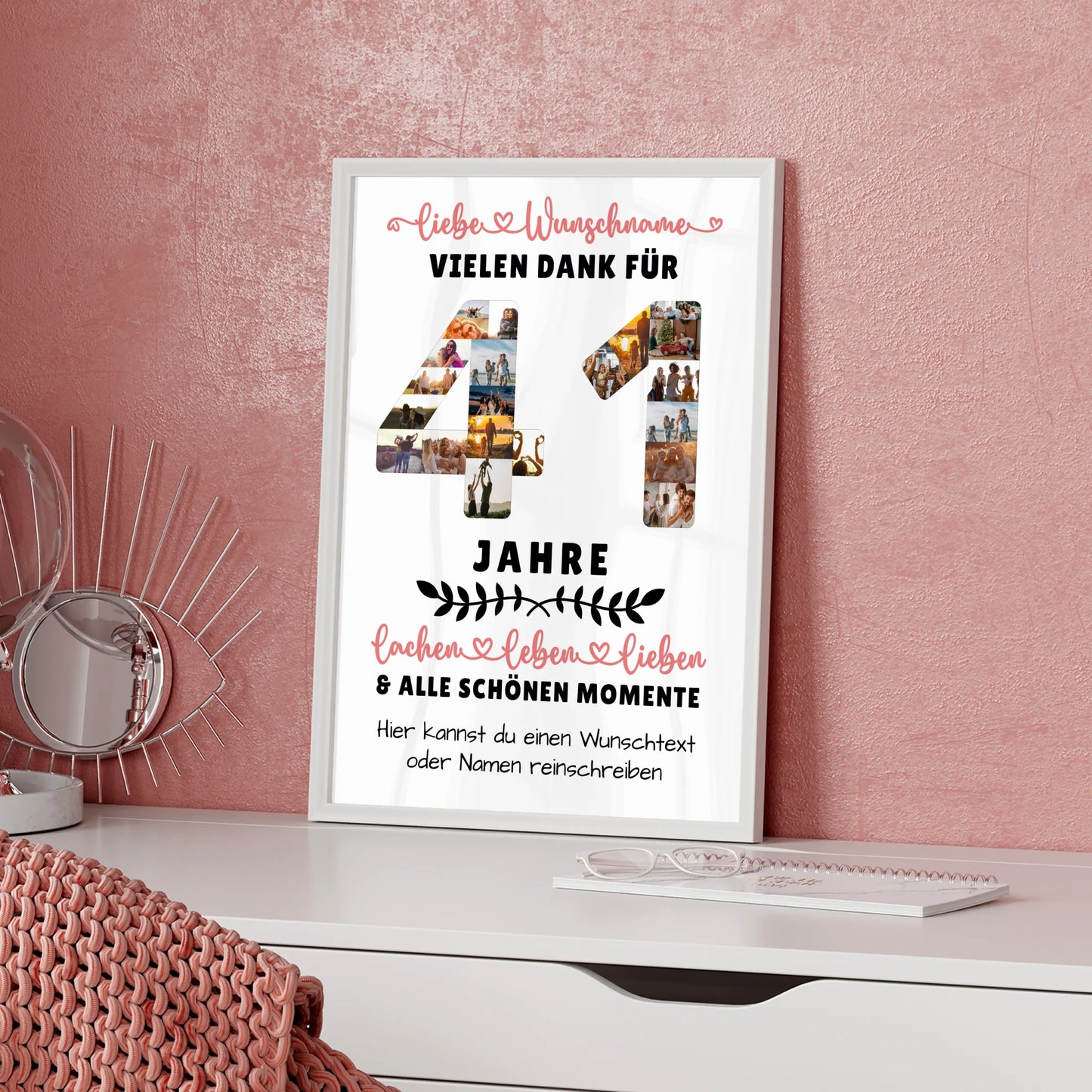 Personalisiertes Poster 41 Geburtstag Für Bruder Schwester Papa & Mama