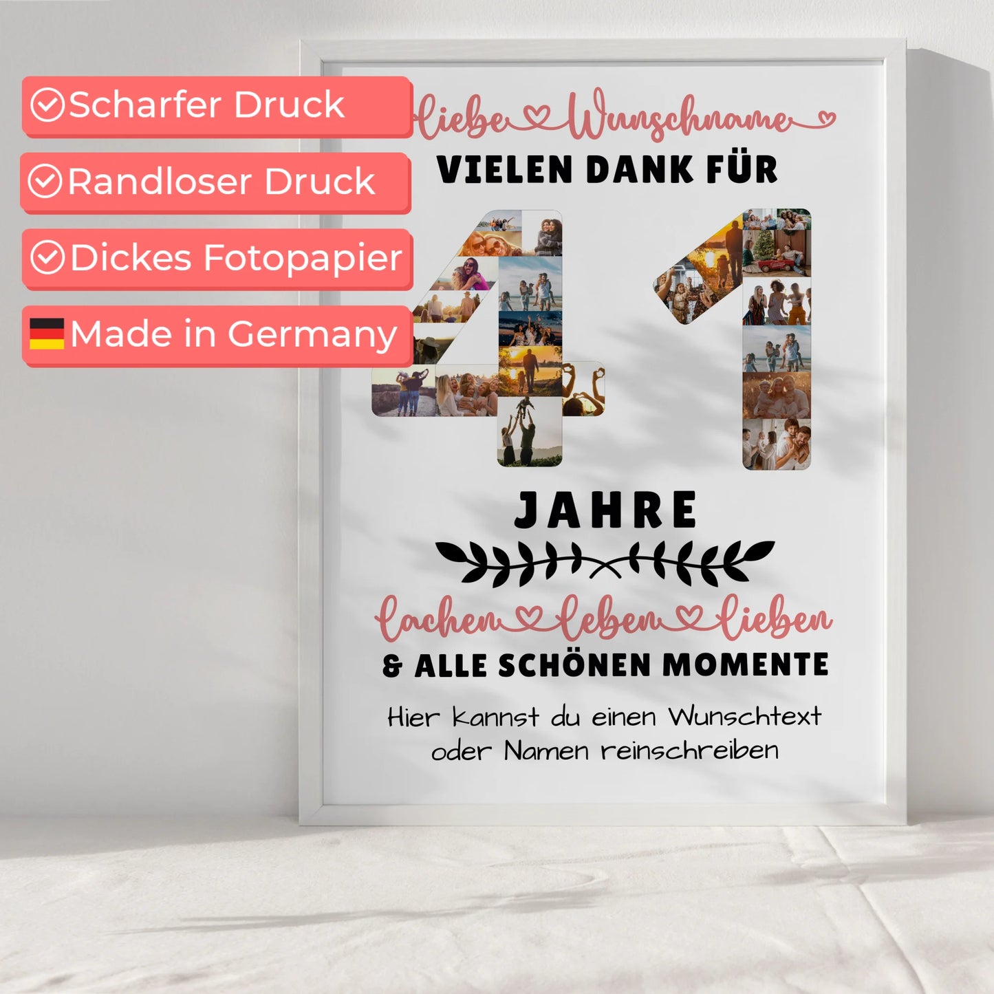 Personalisiertes Poster 41 Geburtstag Für Bruder Schwester Papa & Mama